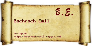 Bachrach Emil névjegykártya